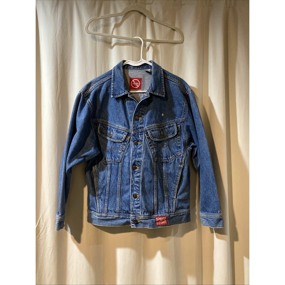 VTG No Excuses 90s Denim Jean Jacket Sz M  Western Retro Distressed Y2K country